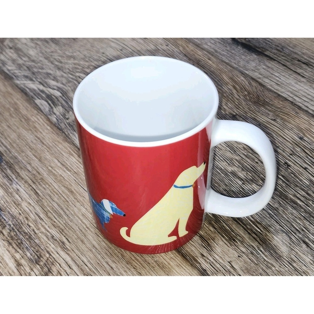 Vintage West Elm Dog Cat Lover Rescue Mug ASPCA Coffee Cup Art Poodle Lab 12 oz